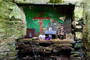 Wall and crosses at St. Brigid's Well, Liscannor, Co. Clare